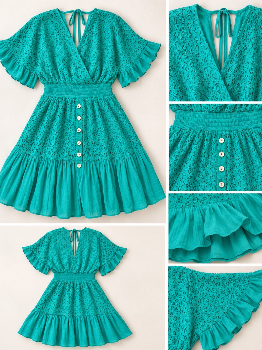 Green romper Bibi crochet size small